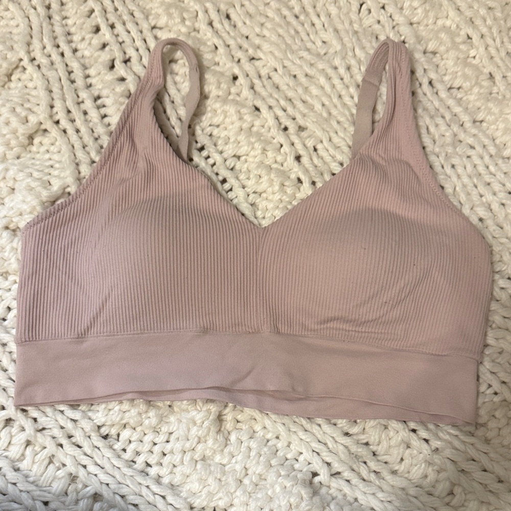 Women's Ribbed Mauve Bralette